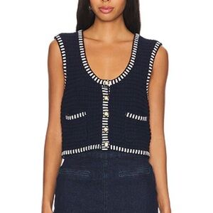 NWT Joie Navy Striped Knit Vest